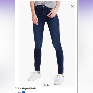 Madewell 9 in high rise skinny Hayes wash size 34